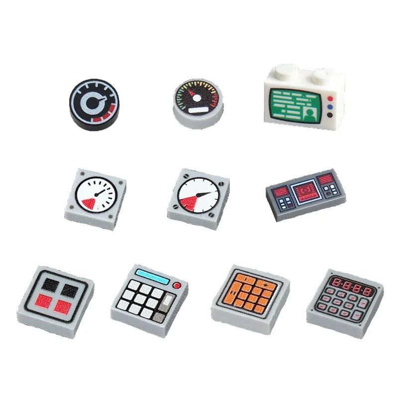 City Printed Accessories Building Blocks Computer Controller Monitor Keyboard Dashboard Mobile Phone Radio Mini Bricks Kids Toys - CADA BRICKS®
