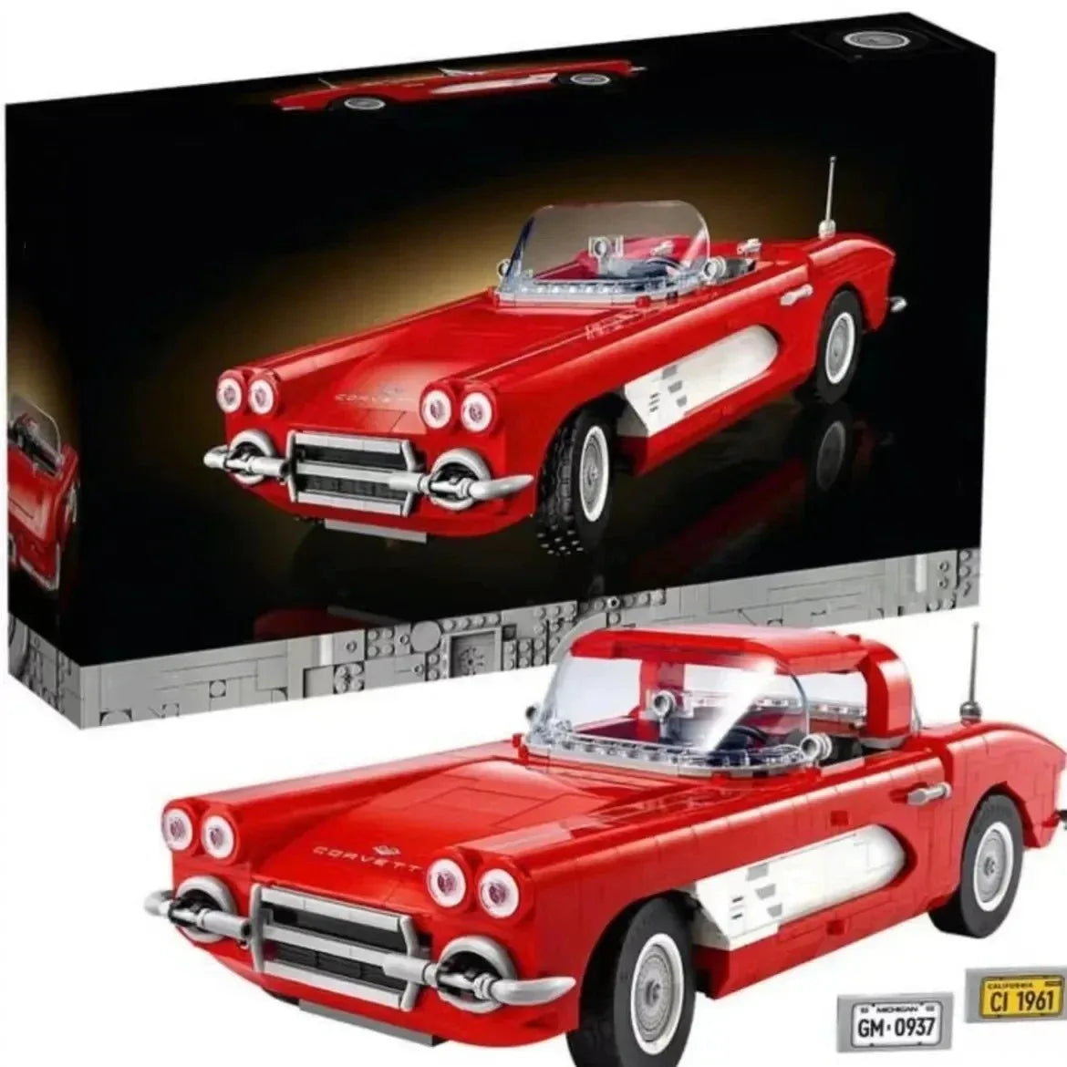 2024 Red Retro Technical Compatible 10321 Original Sport Car Building Blocks Assemble Vehicle Bricks Toys Kids Boyfriend Gift