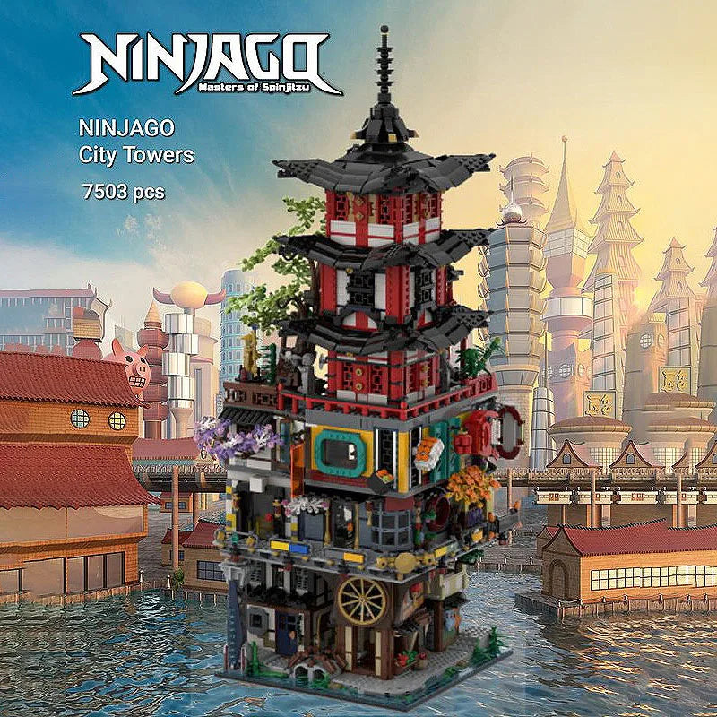 Moc Building Blocks City Retro Fantasy Architecture Model Ninja Tower Technology Module Building Blocks Toy DIY Set Assembly