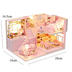 Doll House Kit 3D Wooden Mini DollHouse Assembly Building with Furniture Kit Toys Children's Birthday Gift 3D Puzzle Handmade