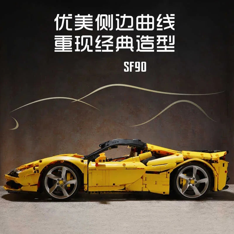 IN STOCK MOC 1:8 Technical RC Sports Car SF90 Building Blocks Model Bricks Assembling Toys for Children Birthday Gift Set - CADA BRICKS®