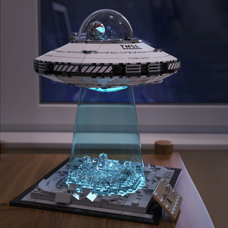 UFO Flying saucer Building block Alien Ship Spacecraft Astronaut Creative assembly ornament puzzle toy boy gift