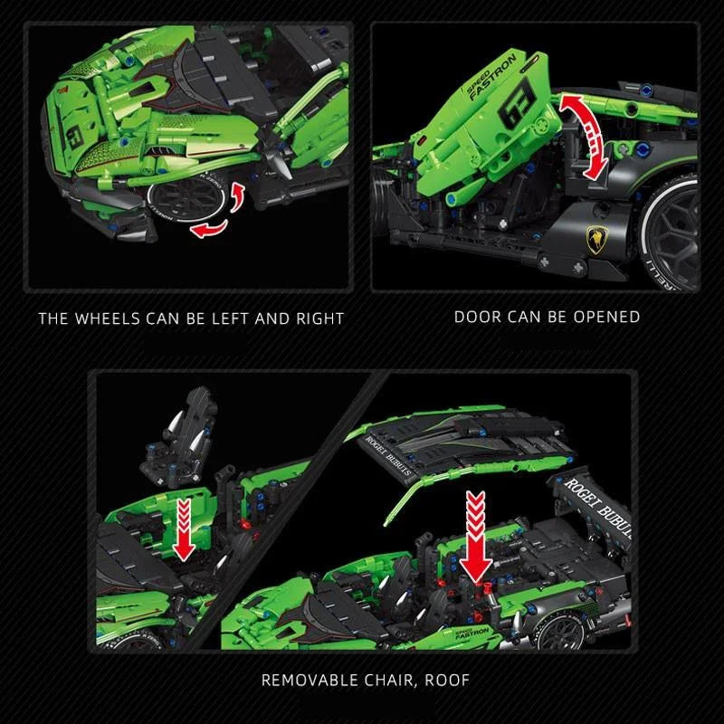 1644PCS Technical Super Speed Lamborghinis Sport Car Building Blocks Famous Race Vehicle Model Assemble Bricks Toys For Children
