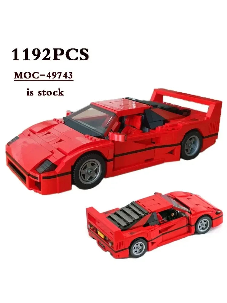 Classic Racing 10248 F40 Compatible MOC-49743 Sports Car 1192 PCS Splicing Assembly Building Block Toy Model DIY Kids Gift Gift - CADA BRICKS®