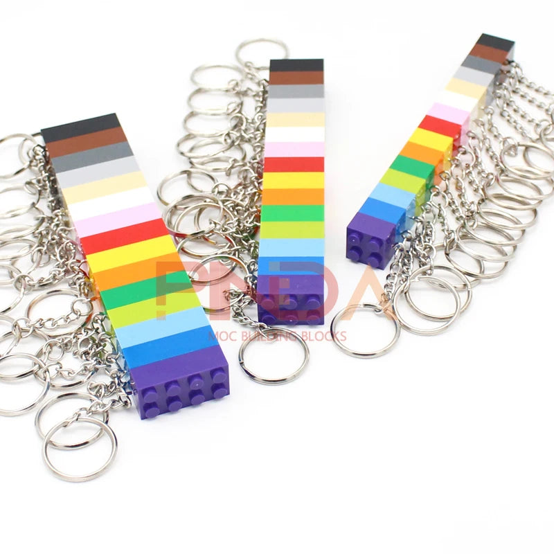 10Pcs MOC 2x4  Key Chain  Building Blocks Creative Gift  with MOC Brick Keychain Bricks Plate Compatible - CADA BRICKS®
