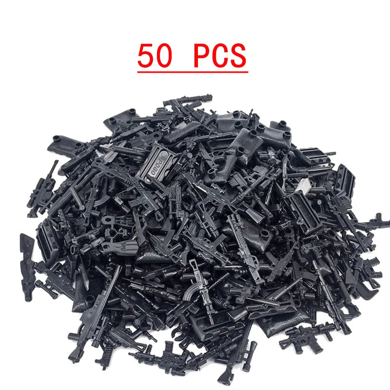 Military Weapons Guns Mortar Special Forces Police SWAT Gangster Jeeps Off-Road Armored Vehicle Model Soldier Building Block Toy