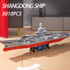 SEMBO Shandong Aircrafted Carrier Modular Building Blocks Military Navy Battleship Model Bricks WW2 Soldiers Toys For Kid Gift - CADA BRICKS®