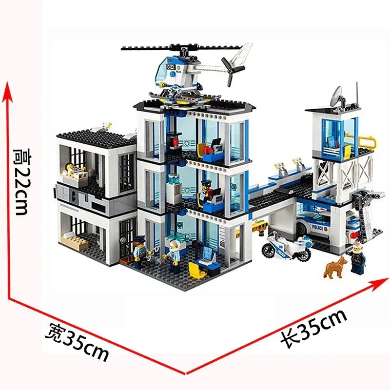 1078Pcs Police Station City Building Block Compatible MOC-60141 Brick Toys For Children Boys Birthday Christmas Gifts - CADA BRICKS®