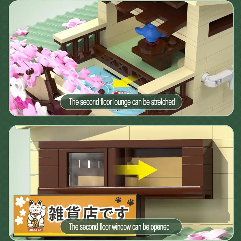 Cada LED City Japanese Style Grocery Store House Building Blocks Double Decker Duplex Architecture Bricks Toys for Kid Gifts - CADA BRICKS®