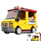 Doe-het-zelf raceauto bus bouwvoertuig ambulance terugtrekmodel bouwstenen speelgoed voor kinderen jongens compatibel met Lego