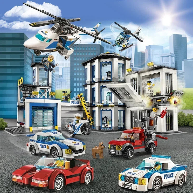 1078Pcs Police Station City Building Block Compatible MOC-60141 Brick Toys For Children Boys Birthday Christmas Gifts - CADA BRICKS®