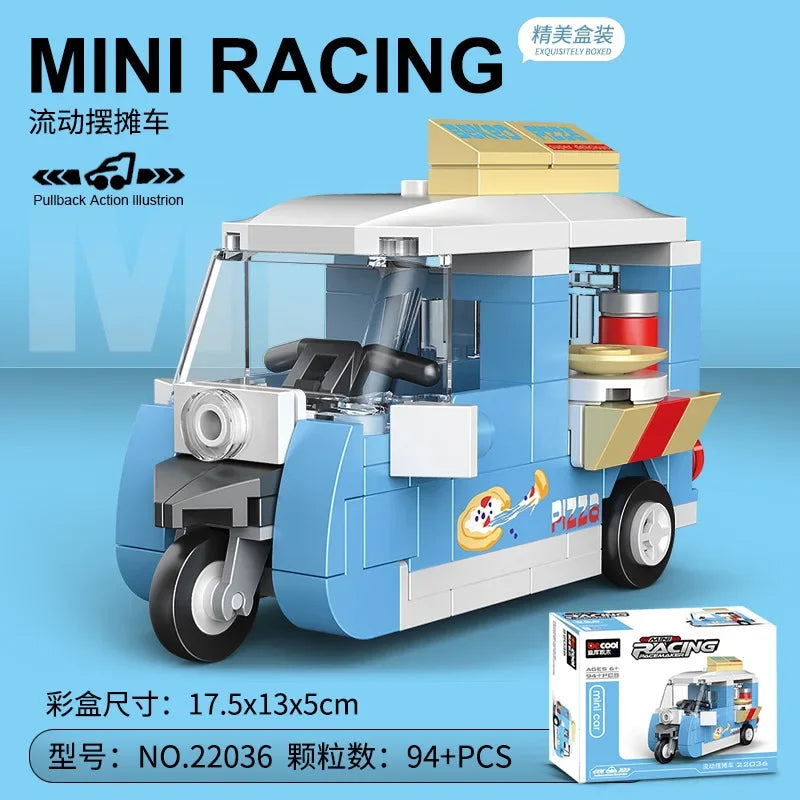 DIY Racing Car Bus Engineering Vehicle Ambulance Pull Back Model Building Blocks Brick Toys Children Boys Compatible With Lego