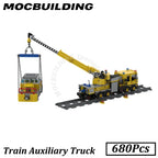 Train Auxiliary Truck Locomotive Train Accessories Model MOC Building Blocks Bricks Display Construction Toys Birthday Gifts