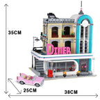 6 MINI Figures 2488PCS Downtown Diner Building Blocks Bricks Compatible 10260 15037 Education Kids Christmas Birthday Gifts Toy - CADA BRICKS®
