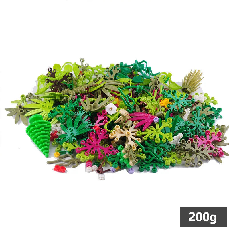 Garden Plants Jungle DIY MOC Building Block Tree/Flower/Grass Assembling Small Particles Bricks Parts Educational Toys Kids Gift