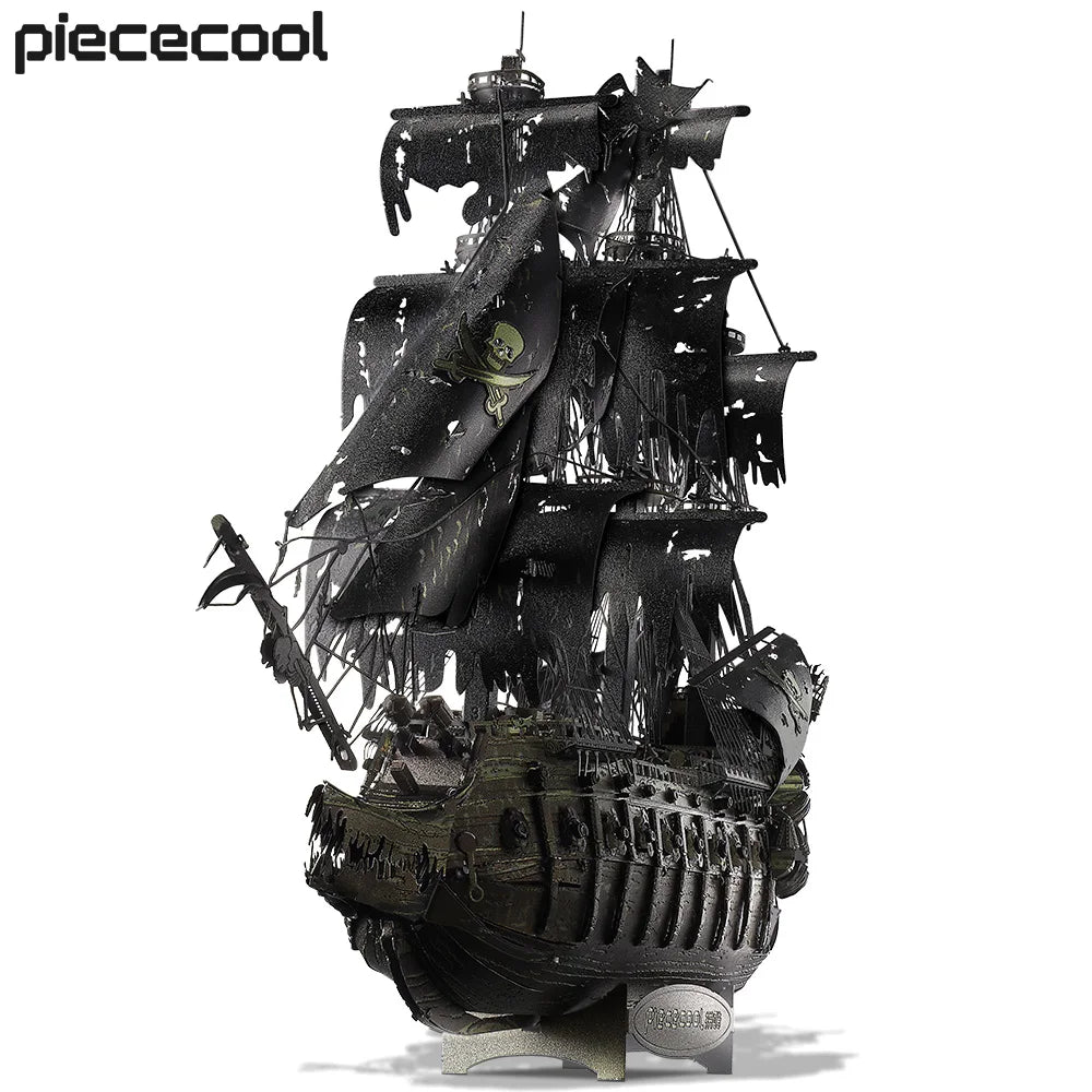Piececool Puzzle Métallique 3D Le Vaisseau Fantôme Blocs de Construction Modèle Navire Pirate Casse-tête pour Adolescents Jouets DIY