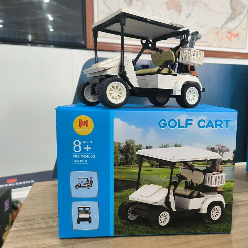 807/pcs Building Blocks Golf Cart Model Easy Operation Pullback Action Simulation Vehicle Model for Children Holiday Gift - CADA BRICKS®
