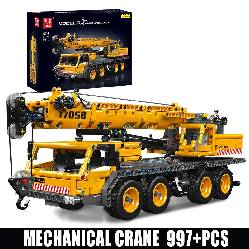 Mould King 17058 Technical Car Building Block Mechanical Crane Model Assembly Truck Brick Enginerring Toys Kids Christmas Gifts