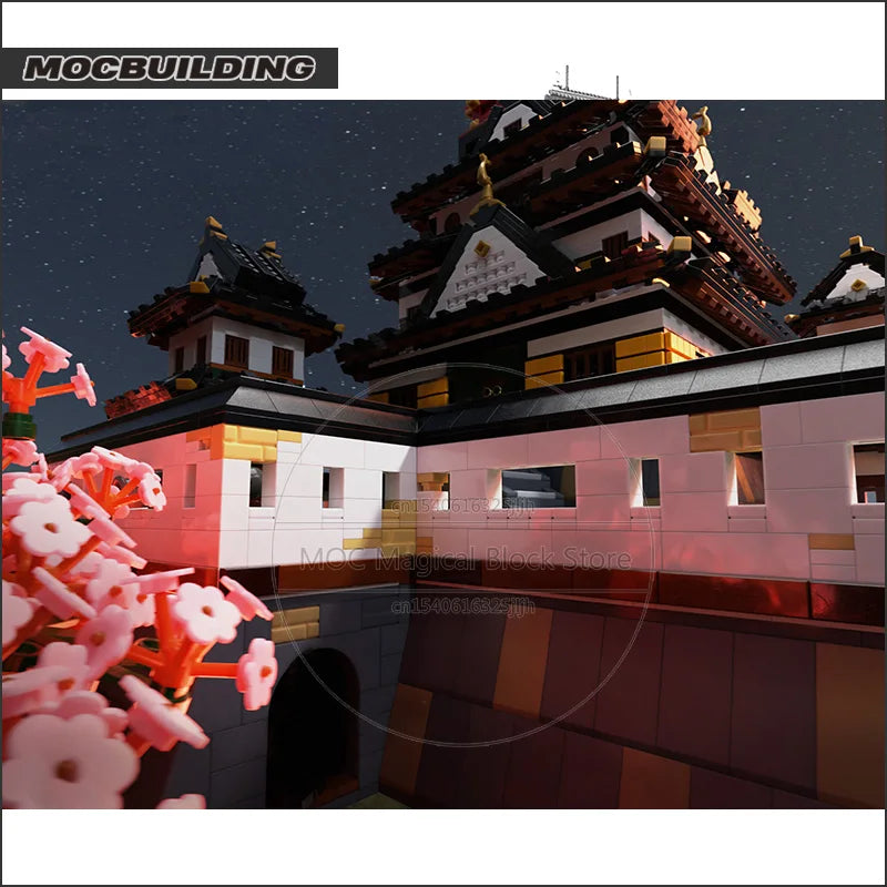 Medieval Japan Shogun Castle MOC Building Blocks Famous Architecture Sets Technology Bricks DIY Assembly Collection Model Toys