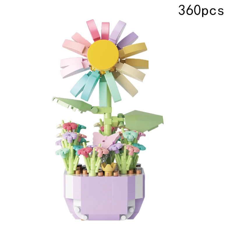 Blocks R Rose 13 Styles Pretty Flower Building Blocks Rose Valentine's Lavender Peac ...