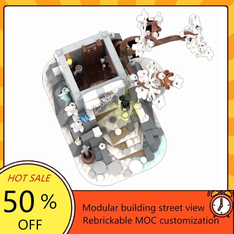 700PCS Thème d'Hiver Tour de Montre MOC Créatif Forteresse Médiévale Architecture Modèle Blocs de Construction Jouet Cadeau