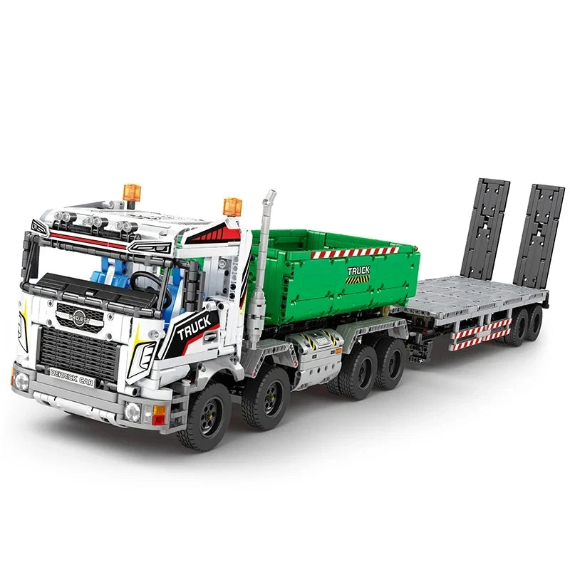 2950PCS Technical Truck Crane Vehicle Building Blocks Hook Lifting Truck Car Trailer Tow Model Bricks Toy For Kids Holiday Gifts
