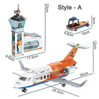 3in1 City Series Aviation Cargo Plane Helicopter Airport Airbus Airplane Control Tower DIY Building Blocks Toy Set Kids Boy Gift