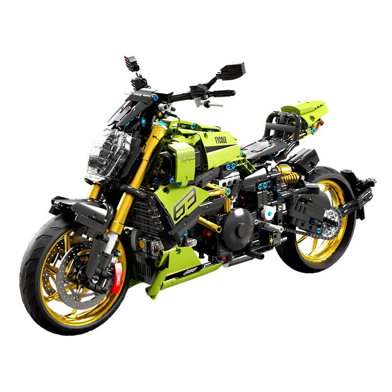 High Tech 1:5 Moto da Città Sportiva Rapida da Corsa Motocicletta Locomotiva Moc Modulare Mattoncino Modello Costruzione Blocchi Giocattolo Regalo per Ragazzi T4021