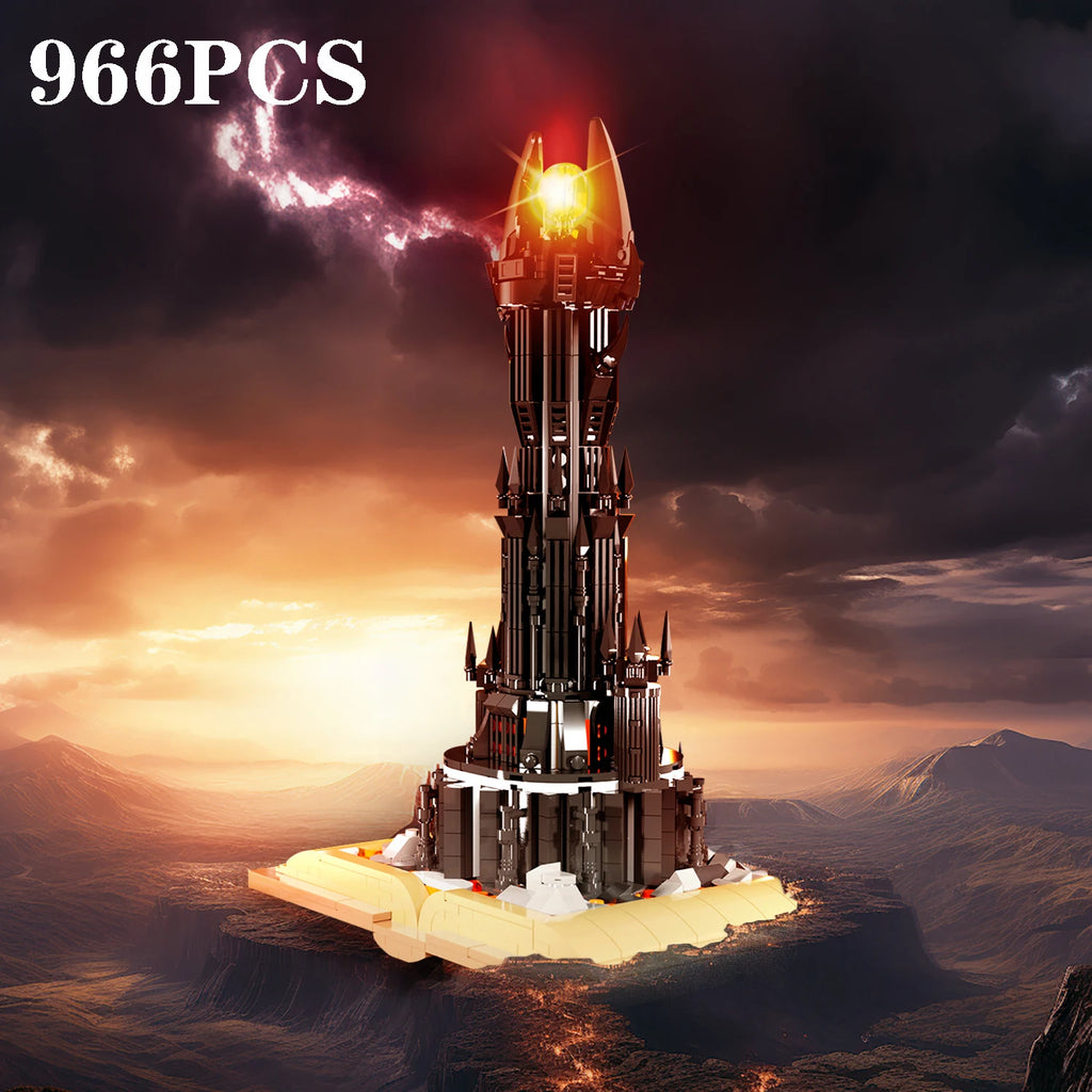 966PCS Black Tower Magic Book Building Blocks Dark Magic Castle Model Assembly Bricks With Lights Kid Toys Christmas Gifts - CADA BRICKS®