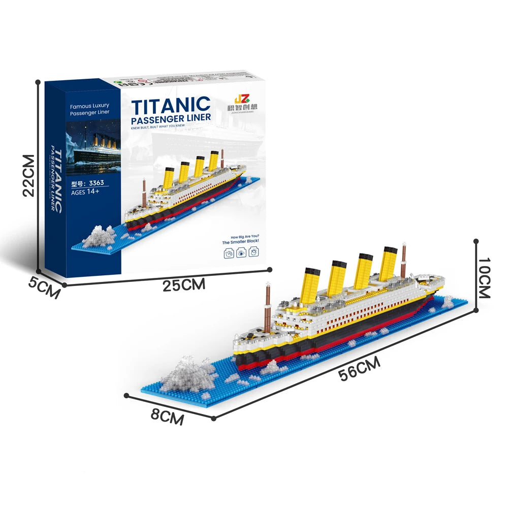 1860/1288pcs Titanic Cruise Ship Model Blocks Ship Building Blocks Gift for Kids Children Home Office Ornaments Fast Shipping