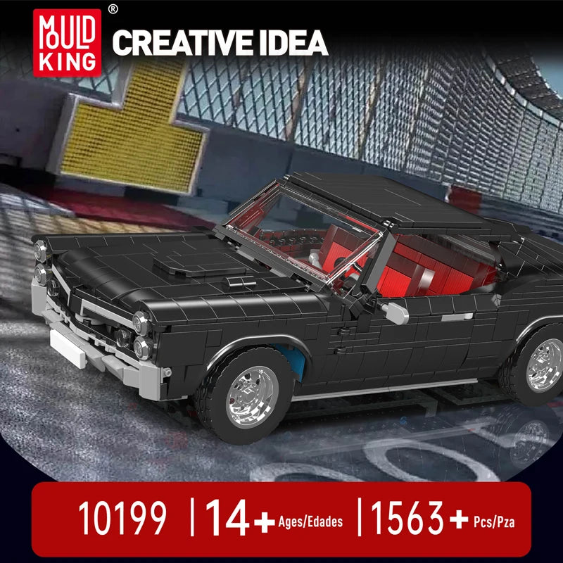 Mould King 1563 pieces 10199 Car Toys The MOC Muscle Car Building Block Assembly Oldtime Car Brick Set Children's gifts