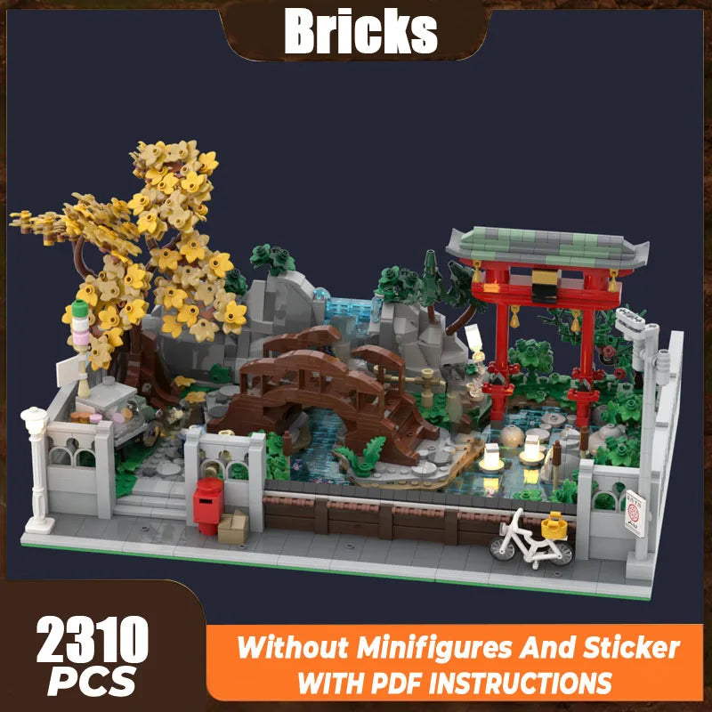 Blocchi da Costruzione Moc Stile Cinese Architettura del Giardino Modulo Tecnologico Blocchi da Costruzione Regalo per Festival Giocattolo per Bambini Set Fai-da-te