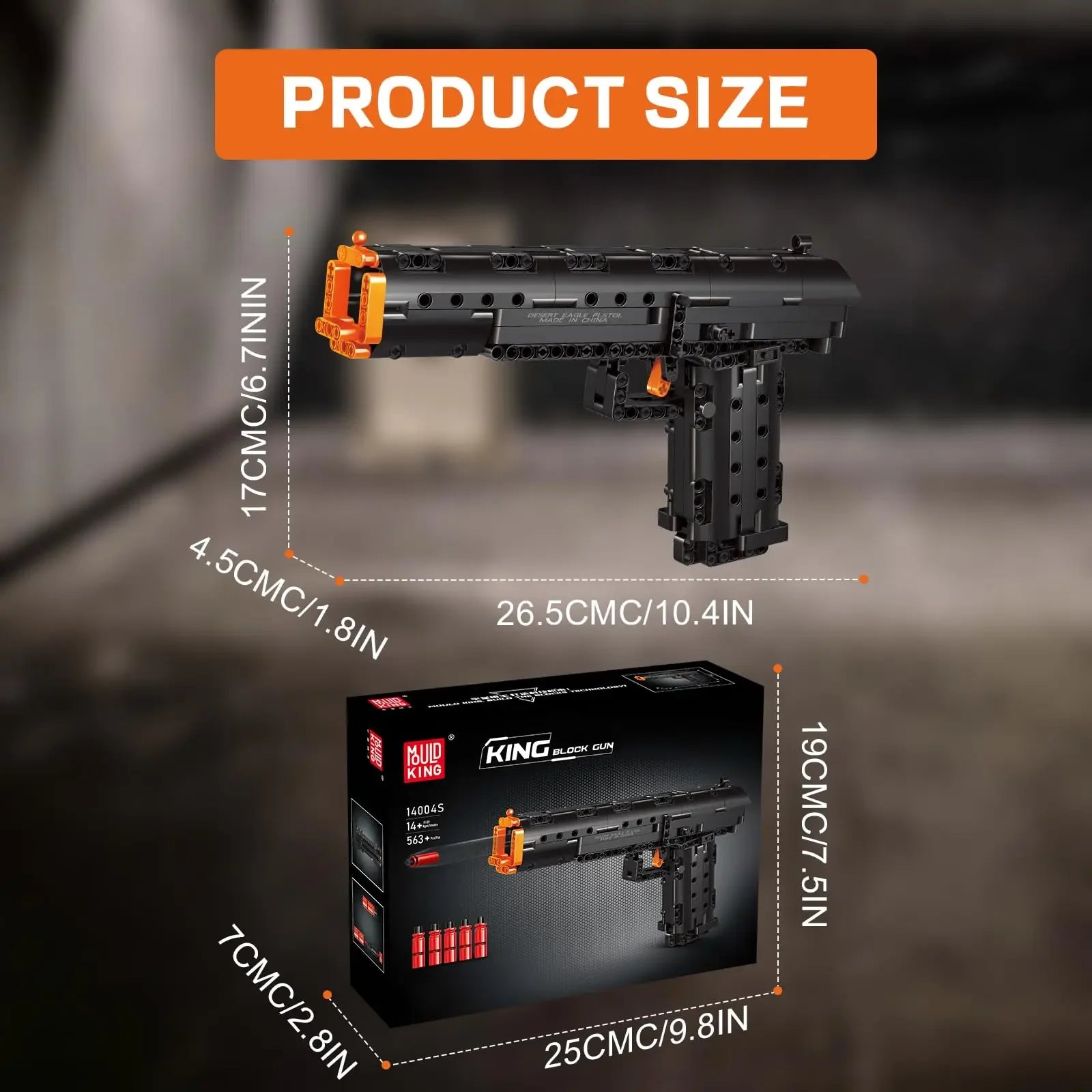 Mould King 14004 Scale Desert Eagle Building Kit with Functional Trigger Collectible Model for Adults Teens Gift Educational Toy