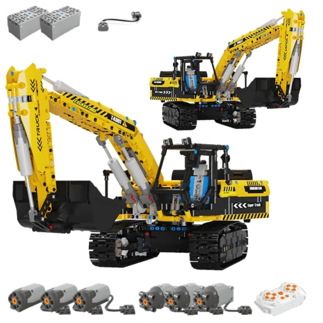 MOC 2.4G Remote Control Excavator Crane Loader Trucks Building Blocks Engineering Car Bricks Technical Model Toys For Kid Gift
