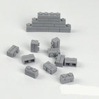 Små partikler tykke veggstein 1x2 1x3 1x4 prikker løse deler tilbehør dører vinduer gjør-det-selv byggeklosser pedagogisk leketøy for barn