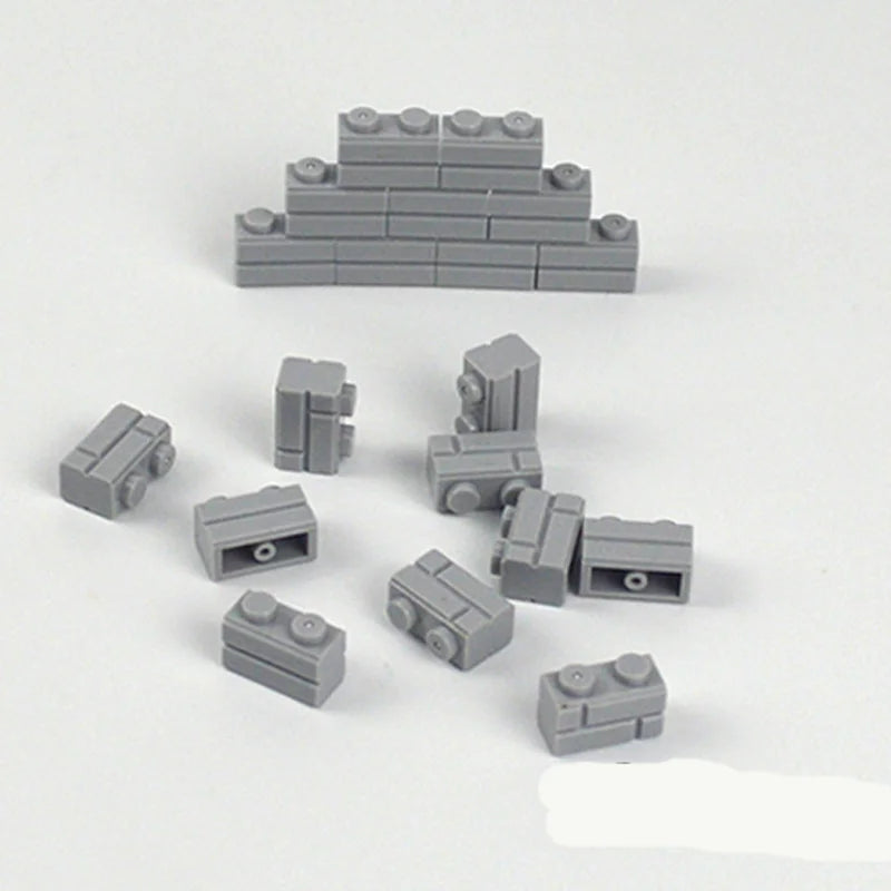 Small Particles Thick Wall Bricks 1x2 1x3 1x4 Dots Bulk Accessories Doors Windows DIY Building Blocks Educational Toy for Kids