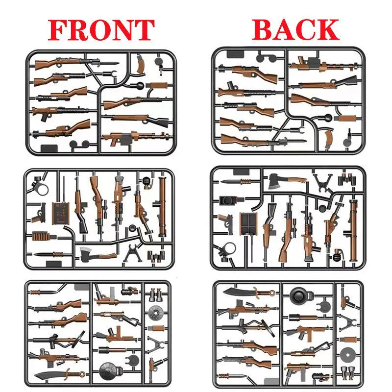 5/10 WW2 Soldier Weapons Building Block Two-color Printing Machine Rifle Submachine Sniper Guns Military Accessories Bricks C238 - CADA BRICKS®