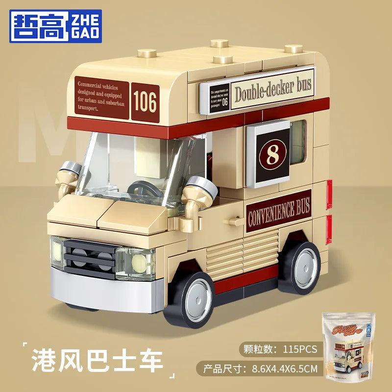 DIY Racing Car Bus Engineering Vehicle Ambulance Pull Back Model Building Blocks Brick Toys Children Boys Compatible With Lego