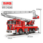 Simulation City Firefighter Rescue Engineering Vehicle Movable Building Block Fire Trucks Model Kit Childrens Assembled Toy Gift - CADA BRICKS®