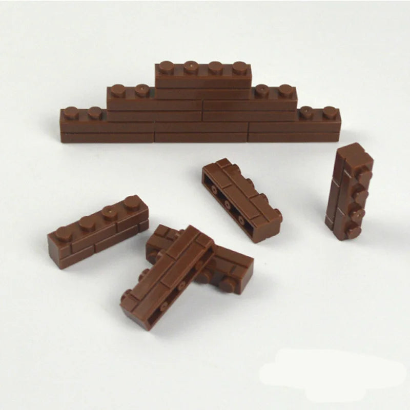 Small Particles Thick Wall Bricks 1x2 1x3 1x4 Dots Bulk Accessories Doors Windows DIY Building Blocks Educational Toy for Kids