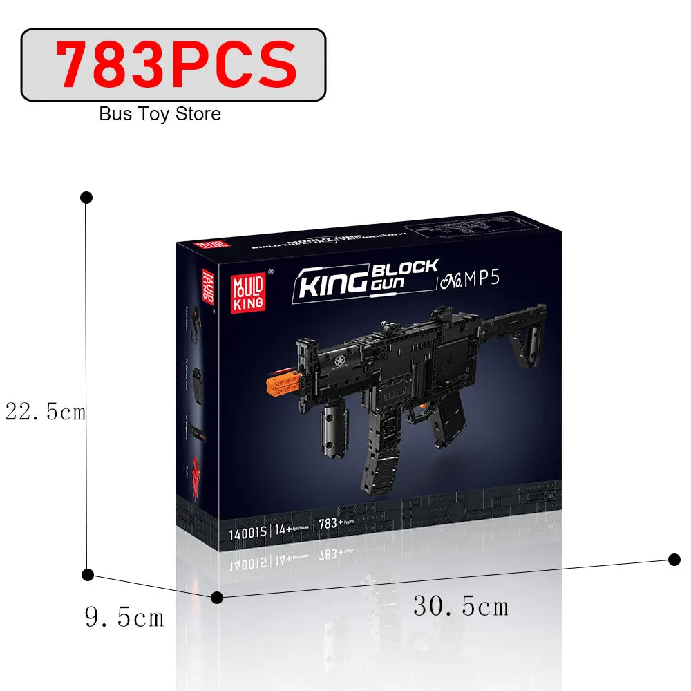 Mould King Ww2 Military Series Building Block Gun Series MP5 Submachine Gun Toys Sustainable Shooting Boys Adult Christmas Gifts