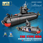 Military The Type 094 Strategic Nuclear Submarine Building Blocks Kit Classic Naval Vessels Ship War Boat Bricks Model Kids Toys - CADA BRICKS®