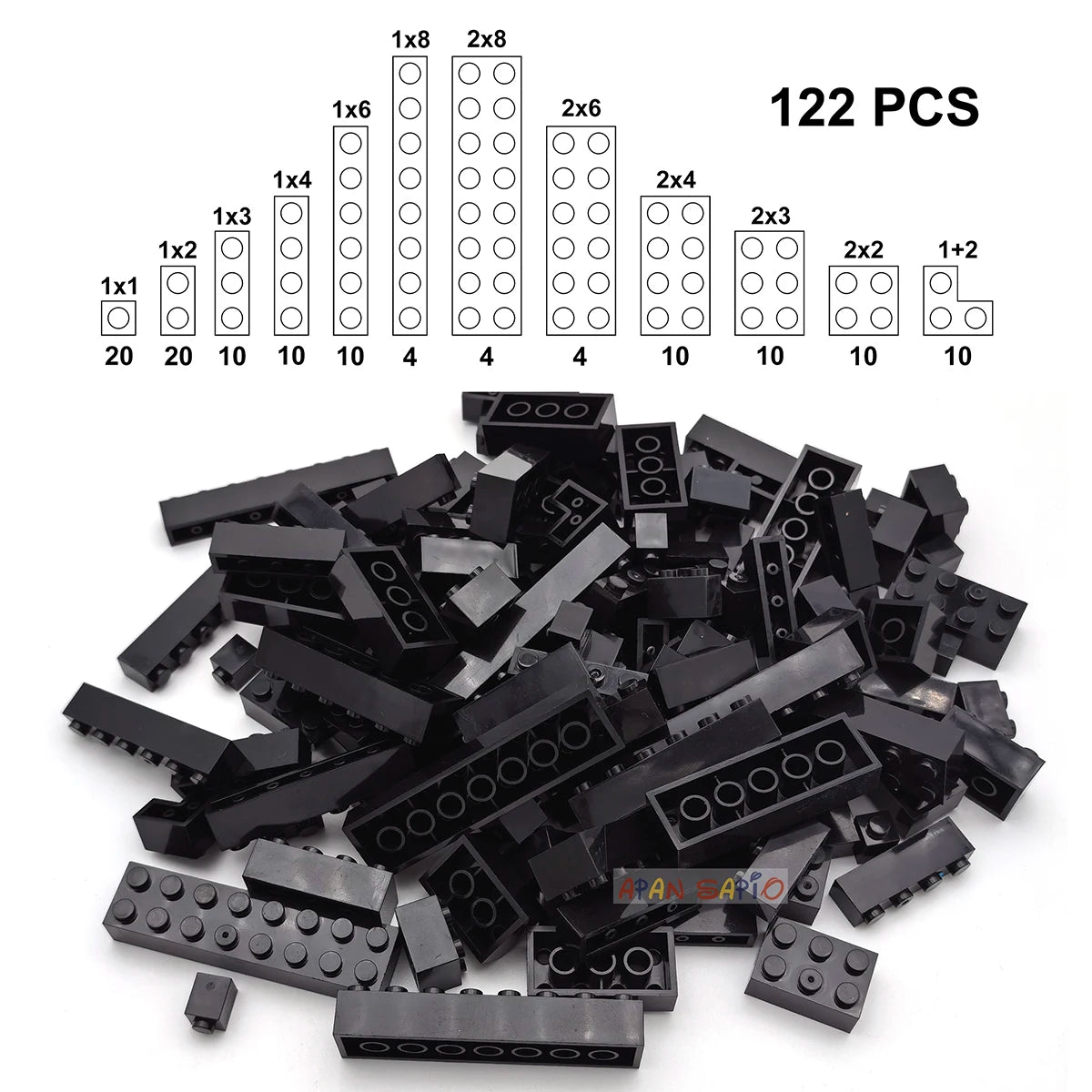 122pcs Thick Figures Bricks 12 Size DIY Building Blocks Educational Creative Size Compatible With 3001 Plastic Toys for Children - CADA BRICKS®