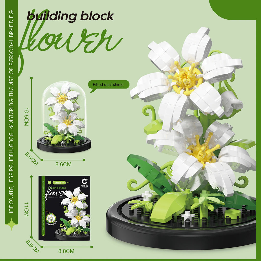 Diy Micro Flower Building Blocks Mini Bricks Particles Eternal Life Flowers Home Decoration Assembling Puzzle Toy Christmas Gift - CADA BRICKS®