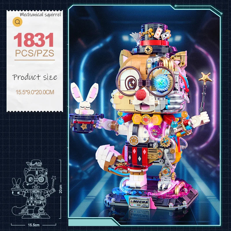 LOZ-1956 Luminous mechanical Squirrel Sorcerer puzzle model assembled children's adult building blocks toy holiday gift - CADA BRICKS®