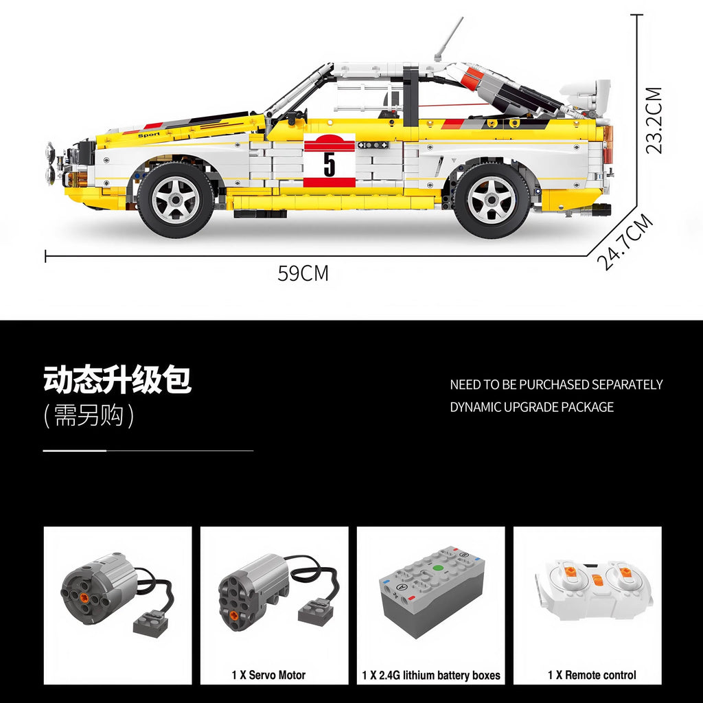 YC23043 Racing Sport Retro Rally Car 1:8 MOC Technical Building Blocks Assembling  Bricks Model Toys for Children Christmas Gift