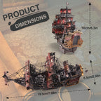 Piececool 3D Puzzles The Queen Anne's Revenge Pirate Ship Metal Model Building Blocks 3D Boat Jigsaw for Adult Birthday Gift
