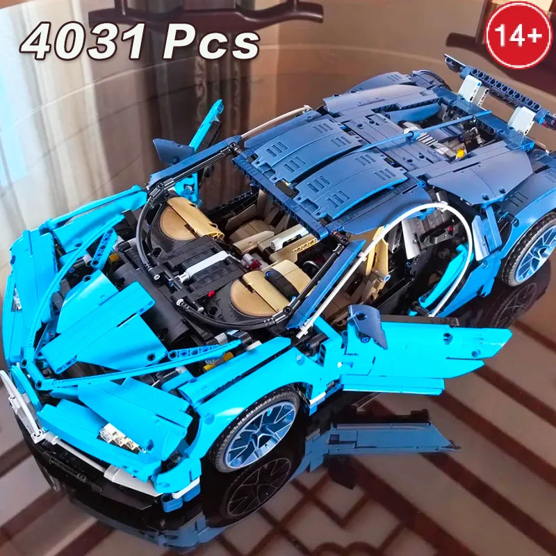 2025 NEW 4031PCS compatible with 42083 blue sports car model building blocks, car racing assembly, boys' supercars, adult gifts
