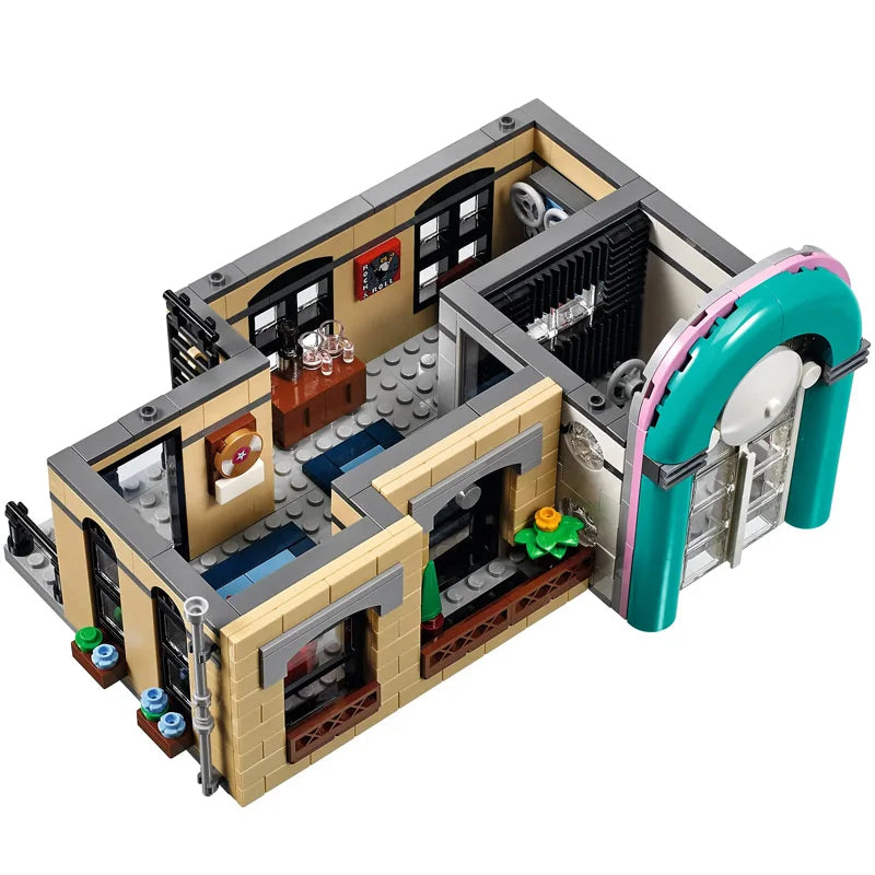 6 MINI Figures 2488PCS Downtown Diner Building Blocks Bricks Compatible 10260 15037 Education Kids Christmas Birthday Gifts Toy - CADA BRICKS®