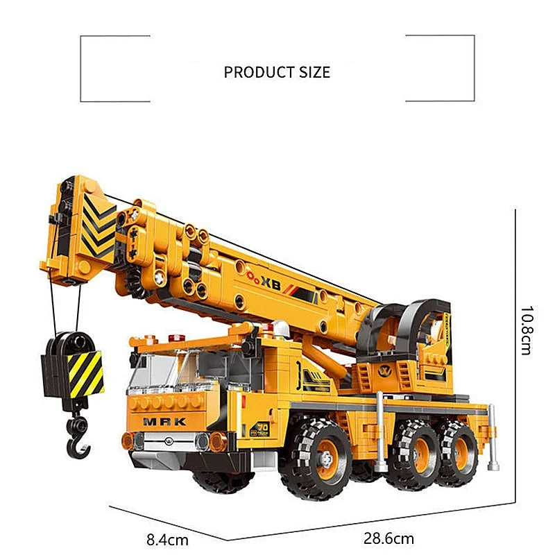 City technical MOC WheelLoader Car Heavy Mining Truck Crane Building Blocks DIY Engineering Excavator Bricks Toy For Children